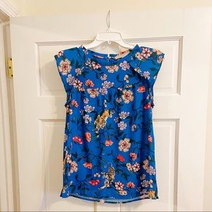 LOFT Blue Floral Top